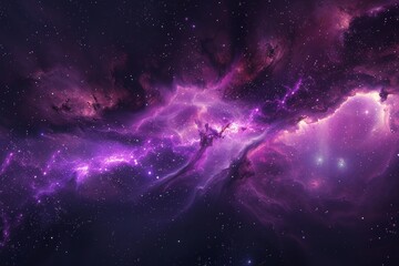 A vast expanse of space filled with stars in mesmerizing shades of purple and blue, A mesmerizing...