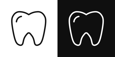 Dental Tooth Icon Set. Oral Care Teeth Vector Symbol.