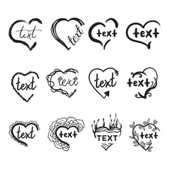Heart SVG, Your Text Heart svg, Doodle Heart, Hand Drawn, Valentine Heart cut file Heart SVG Heart Bundle, Your Text Heart