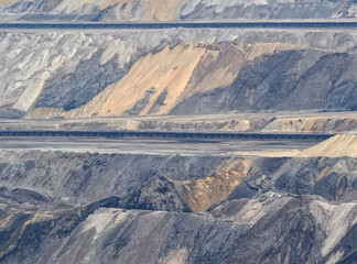 Lignite mining for energy production in the destroyed landscape in Garzweiler in Germany