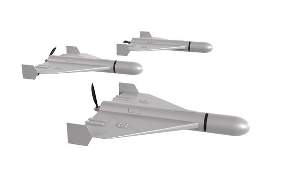 Military drones isolated on white background. 3d-rendering