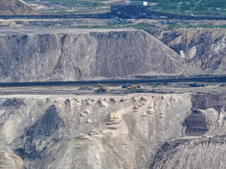Lignite mining for energy production in the destroyed landscape in Garzweiler in Germany