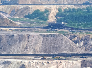 Lignite mining for energy production in the destroyed landscape in Garzweiler in Germany