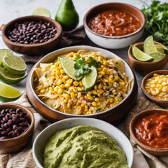 A Flavorful Fiesta of Spicy Tortillas and Zesty Garnished Fillings