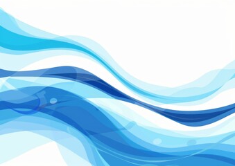 Blue wave background with white space for text, simple minimalistic style Generative AI