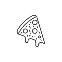 Pizza Piece Icon Set. Mushroom and Cheese Slice Vector Symbol.