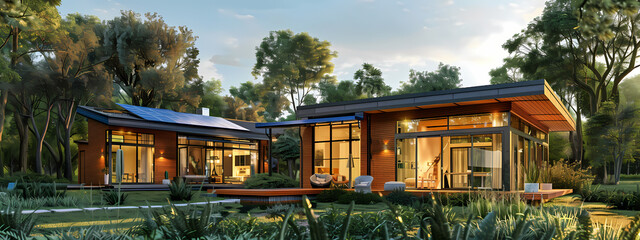 Fototapeta premium Renewable Residential Architecture: Sustainable and Stylish