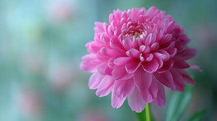   A pink close-up flower with a blurred background of flowers, both in front and back
