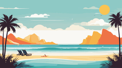 Obraz premium Beachside Bliss: Hammocks Under the Sun