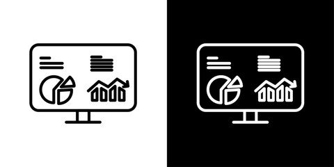 Data Dashboard Icon Set. Real-Time Analytics Vector Symbol. Monitoring and Performance Icon.