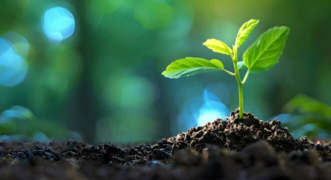 Nurturing Sustainability: Closeup of a Small Green Seedling Representing Business Growth. Concept Sustainability, Business Growth, Green Seedling, Closeup, Environment