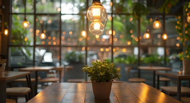 Abstract and defocused background of a coffee shop interior. Concept Coffee Shop Interior, Abstract Background, Defocused, Interior Design, Cafe Ambiance