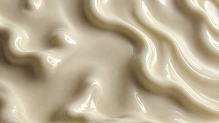 Texture Silken creamy Waves of White Chocolate. Abstract Symphony of Swirls. Luxurious expanse of...