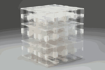 3D Cubes. 3D illustration. 3D CG.