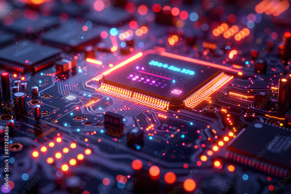 Aufkleber Cover design for a tech industry report, with a gradient that reflects a sophisticated and technical feel,