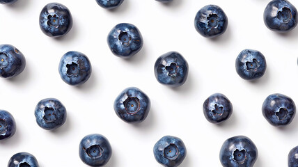 Blueberries on white background