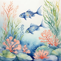Obraz premium Fishes in the caral reef