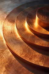 Cover design for an annual corporate report, using a gold to bronze gradient to reflect a...
