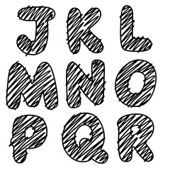 Trendy abc, alphabet, handwritten like a child. Vector lettering illustration for graphic tee shirt. Print to party, sticker, banner, badge, design, flyer, web, advertising