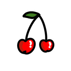 cherry with leaf