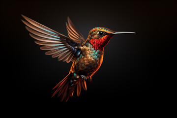 Fiery Flight of Hummingbird