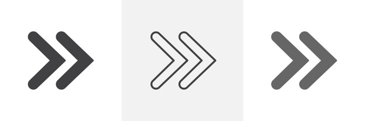 Obraz premium Forward Button Icon Collection. Next Arrow Media Vector Design. Skip Forward Symbol.