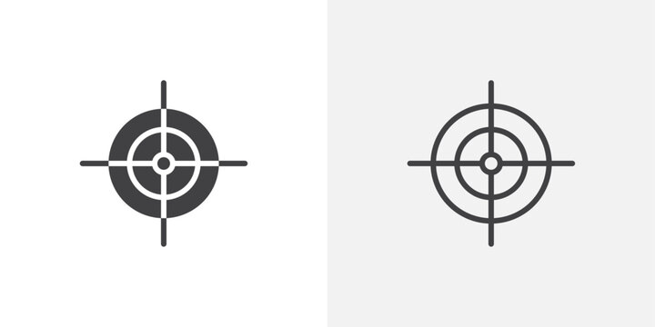 Accuracy Pointer Icon Collection. Sniper Focus Vector Design. Precision Target Sign.