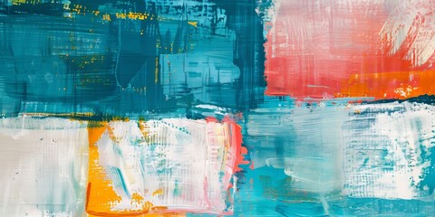 Dynamic Abstract Painting in Cool Tones