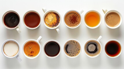 Assorted Coffee Cups on Table
