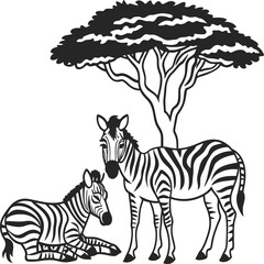 Zebra coloring pages. Zebra Animal outline. Animal line art