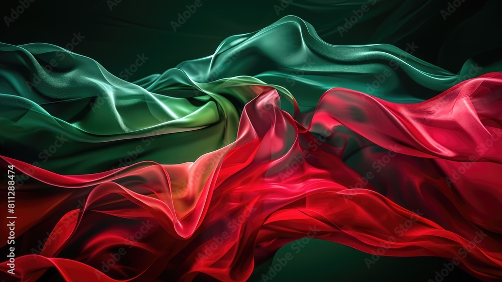 Poster the abstract picture of the two colours of red and green colours that has been created form of the w