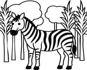 Zebra coloring pages. Zebra Animal outline. Animal line art
