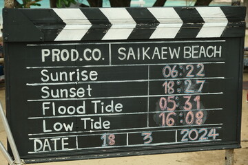information sign on the beach in Thailand