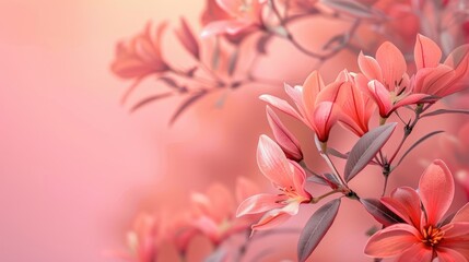 Floral plant set against a soft pink nature backdrop