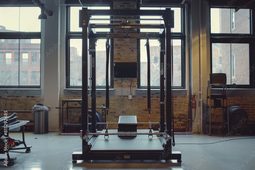 Poster machine operating in a large windowed room, a piece of equipment that requires proper technique and 
