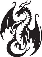 Naklejka premium Dragon silhouette vector EPS