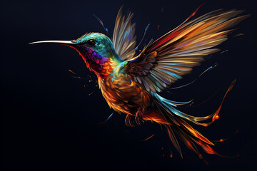 Flaming Flight: A Hummingbird's Dance