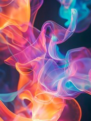 Obraz premium Captivating Neon Abstraction - Mesmerizing Lights and Shapes in a Vibrant,Otherworldly Composition