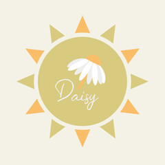 Fototapeta premium Flat Design Illustration with Sun at Daisy