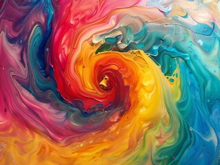 Swirling Symphony of Vibrant Colors in Abstract Vortex