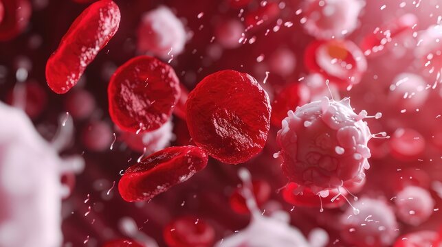 Microscopic Examination Revealing Red Blood Cells White Blood Cells Neutrophils and Eosinophils and Platelets Healthy Blood Test Result Complete Blood Count