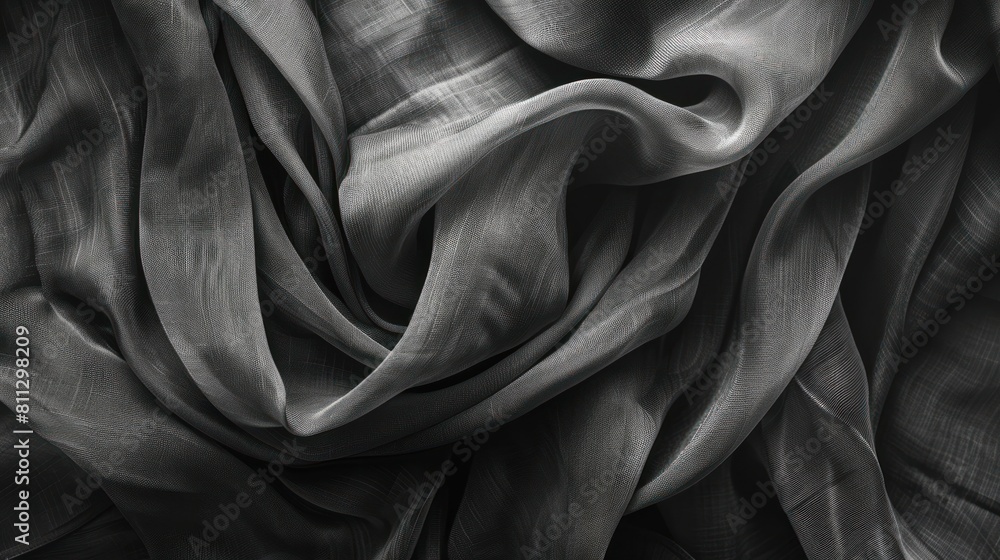 Poster A black fabric with a pattern of dots and lines