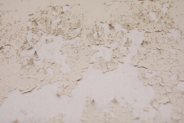 Detailed Weathered and Cracked White Painted Wall Texture with Peeling Layers,shallow depth of field