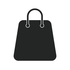 Black Shopping Icon Isolated on White Background