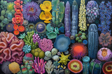 Fototapeta premium Gems, Bacteria and Viruses Under Microscope, Generative AI