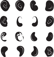 Set of Hearning Silhouette icons 