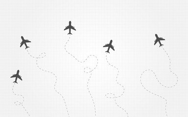 Obraz premium Multiple flight flying in different directions, Flight flying background