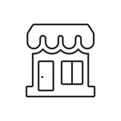 Black Shopping Icon Isolated on White Background