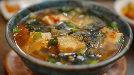 Soup made with Chinese ingredients or fish bladder soup