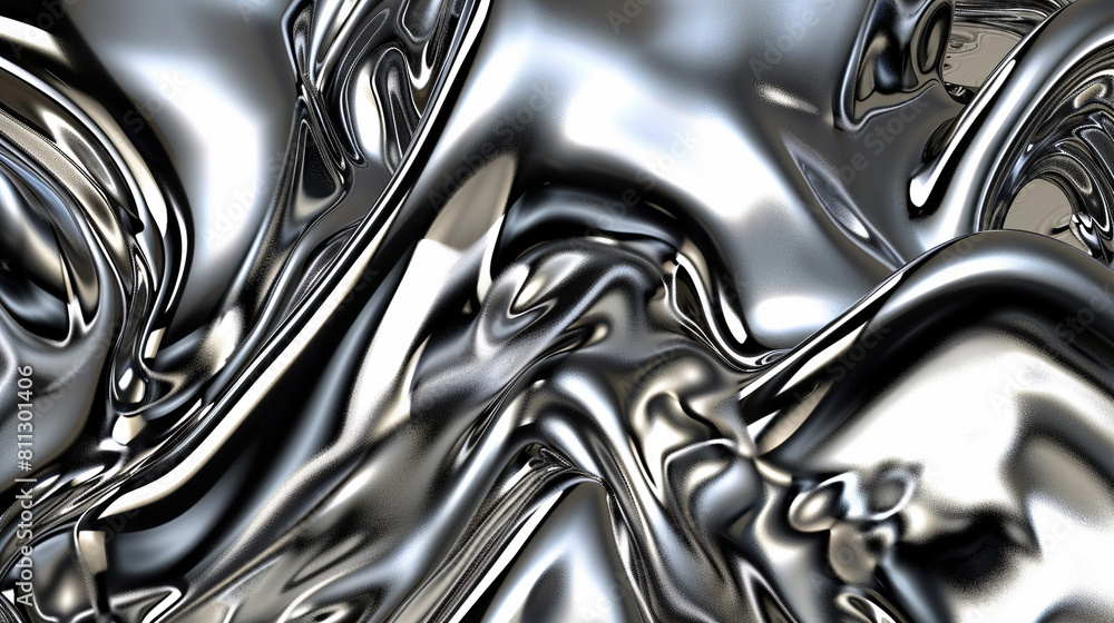 Poster flowing liquid metal texture